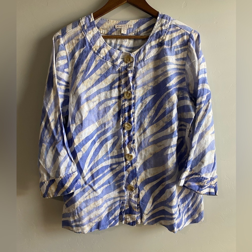 Jm Collection - Linen Button Up Top - image 1